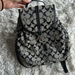 NWOT black and gray coach backpack